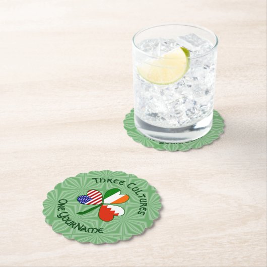 Bahrein Ierland VS Shamrock Vlag gepersonaliseerd Kartonnen Onderzetters (Insitu)