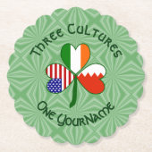 Bahrein Ierland VS Shamrock Vlag gepersonaliseerd Kartonnen Onderzetters (Voorkant)