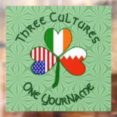 Bahrein Ierland VS Shamrock Vlag gepersonaliseerd Raamsticker (Vel 2)