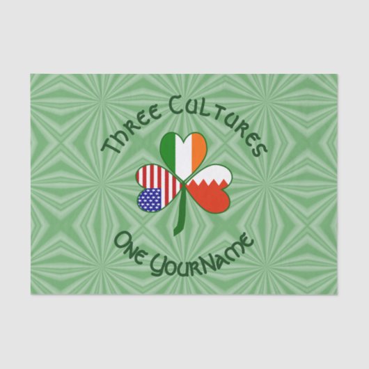 Bahrein Ierland VS Shamrock Vlag gepersonaliseerd Tissuepapier (Voorkant)