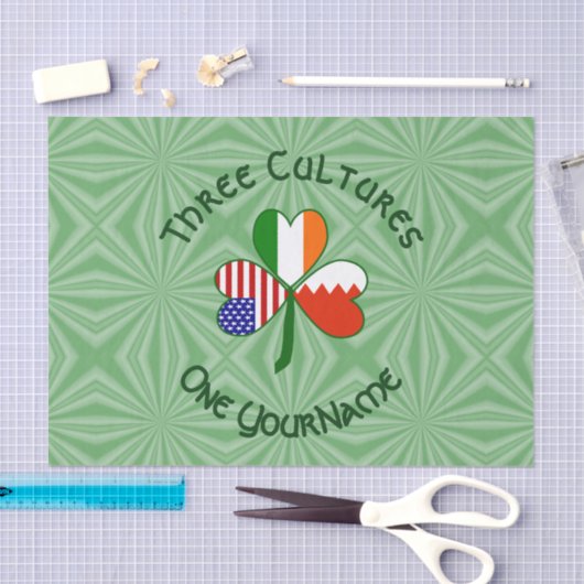 Bahrein Ierland VS Shamrock Vlag gepersonaliseerd Tissuepapier (Craft)