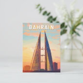 Bahrein Illustration Travel Art Vintage Briefkaart (Staand voorkant)