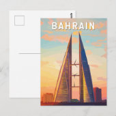 Bahrein Illustration Travel Art Vintage Briefkaart (Voorkant / Achterkant)