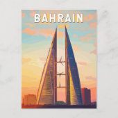 Bahrein Illustration Travel Art Vintage Briefkaart (Voorkant)