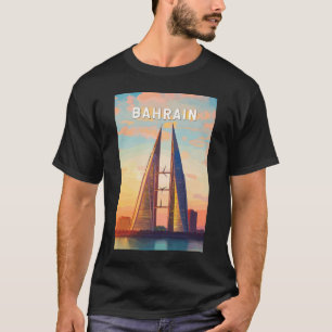 Bahrein Illustration Travel Art Vintage T-shirt
