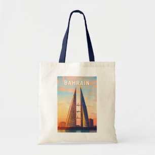 Bahrein Illustration Travel Art Vintage Tote Bag
