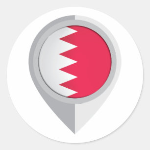 Bahrein Pin Locatie Vlag Ronde Sticker