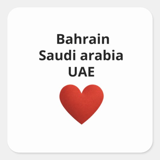 Bahrein Saudië VAE Golf Pride Kunst Vierkante Sticker (Voorkant)