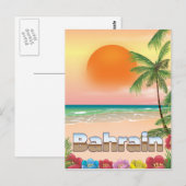 Bahrein strand reisposter briefkaart (Voorkant / Achterkant)