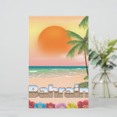 Bahrein strand reisposter briefpapier (Staand voorkant)