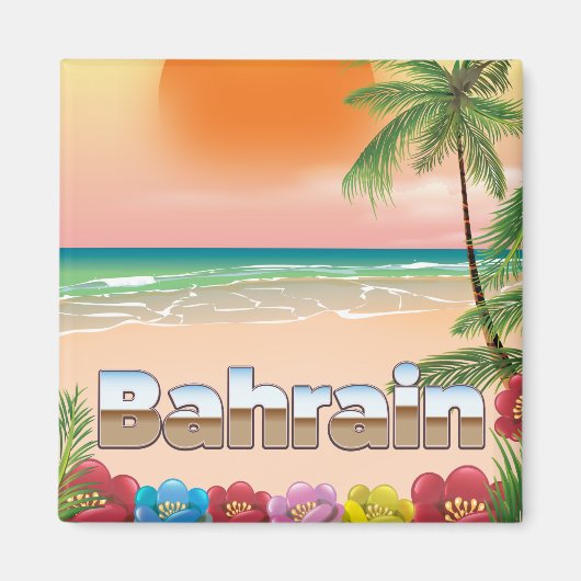 Bahrein strand reisposter magneet (Voorkant)
