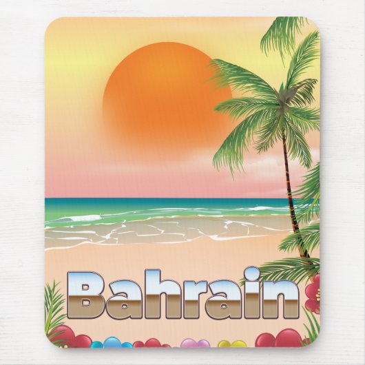 Bahrein strand reisposter muismat (Voorkant)