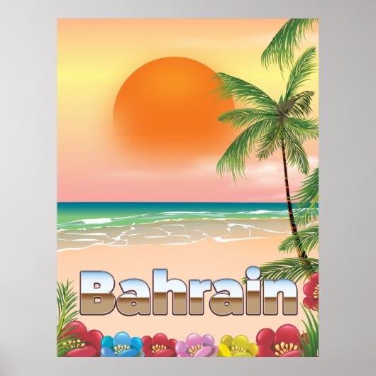 Bahrein strand reisposter poster (Voorkant)