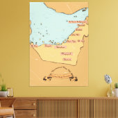 Bahrein vintage reiskaart canvas afdruk (Insitu (Woonkamer))