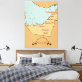 Bahrein vintage reiskaart canvas afdruk (Insitu (Slaapkamer))