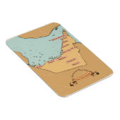 Bahrein vintage reisplattegrond magneet (Rechterzijde)