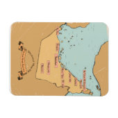 Bahrein vintage reisplattegrond magneet (Horizontaal)