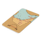Bahrein vintage reisplattegrond magneet (Linkerzijde)