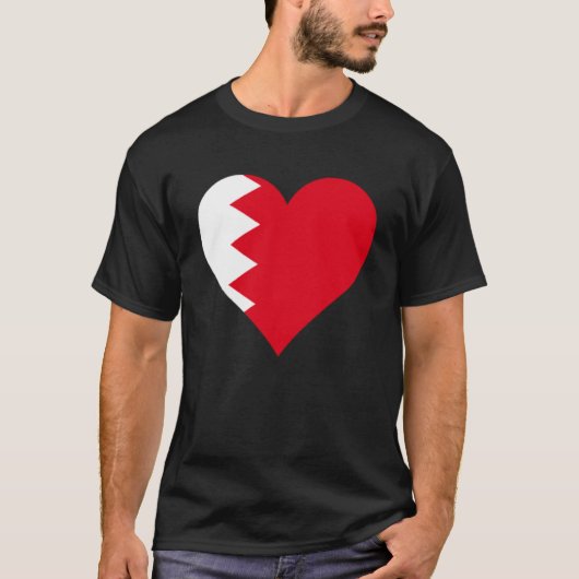 Bahrein Vlag Hart Bahrein Geschenken Liefde Bahrei T-shirt (Voorkant)