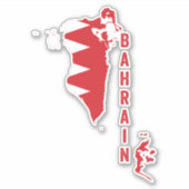 Bahrein Vlag in Land Kaart Sticker (Voorkant)