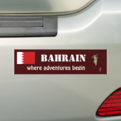 Bahrein Vlag + Landkaart Bumpersticker (Op auto)