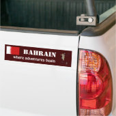 Bahrein Vlag + Landkaart Bumpersticker (Op Truck)