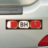 Bahrein Vlag Landkaart Code Bumpersticker (Op auto)