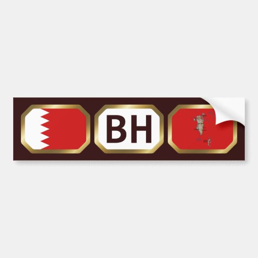 Bahrein Vlag Landkaart Code Bumpersticker (Voorkant)