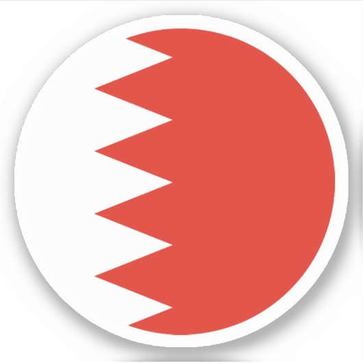 Bahrein Vlag Ronde Sticker (Voorkant)