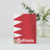 Bahrein vlag vintage reisposter briefkaart (Staand voorkant)