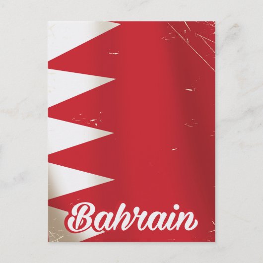 Bahrein vlag vintage reisposter briefkaart (Voorkant)