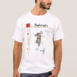 Bahreinkaart + vlag + titel T-shirt