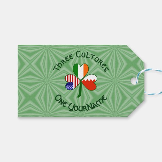 Bahreinse Ierse vlaggen Shamrock personaliseren Cadeaulabel (Voorkant (Horizontaal))