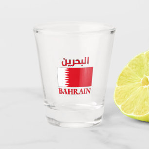 Bahreinse vlag ا ب ح ي ن Arabisch en Engels WordAr Shot Glas
