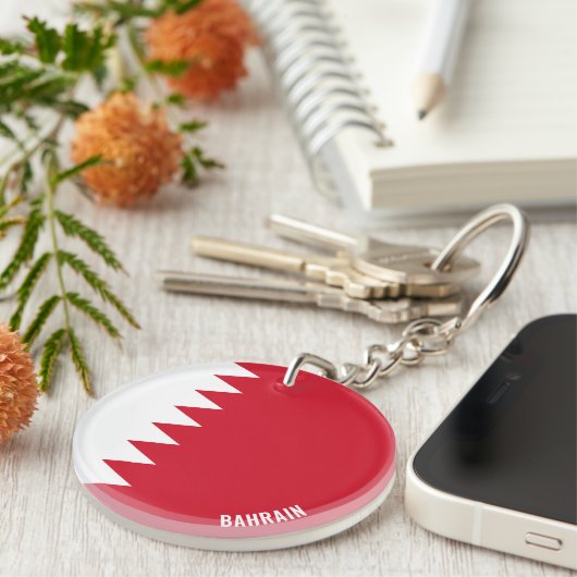 Bahreinse vlag charmant patriottisch sleutelhanger (Voorkant Rechts)
