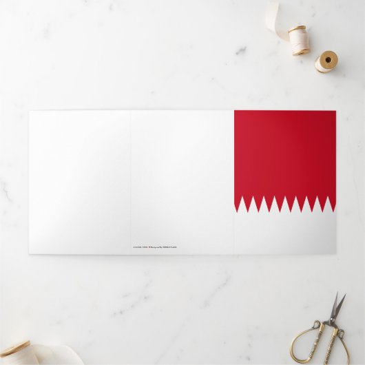 Bahreinse vlag drieluik kaart (Buitenkant)