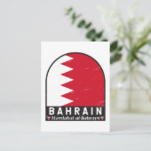 Bahreinse vlag Embleem Verstoorde Vintage Briefkaart (Staand voorkant)