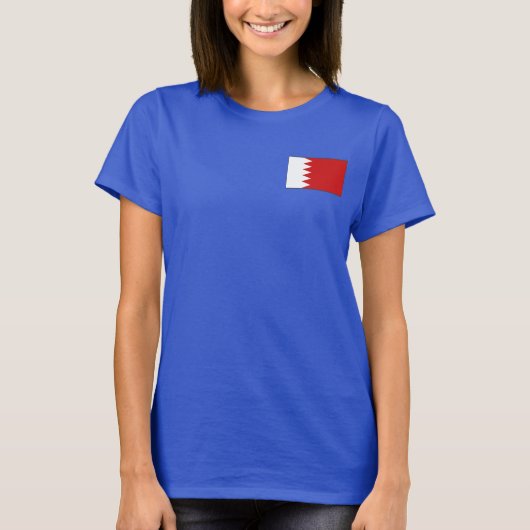 Bahreinse vlag en Kaart dk T-Shirt (Voorkant)