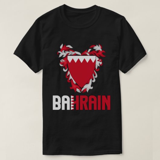 Bahreinse vlag en wapenschild t-shirt (Design voorkant)