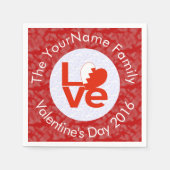 Bahreinse Vlag Hart Rode LIEFDE Servetten (Voorkant)