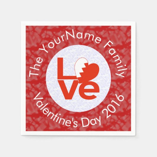 Bahreinse Vlag Hart Rode LIEFDE Servetten (Voorkant)