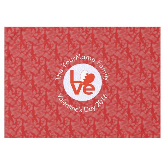 Bahreinse Vlag Hart Rode LIEFDE Tafelkleed (Voorkant (Horizontaal))