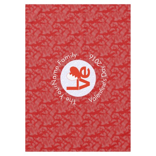 Bahreinse Vlag Hart Rode LIEFDE Tafelkleed (Voorkant)