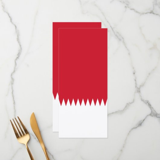 Bahreinse vlag menu (Voorkant / Achterkant in situ)