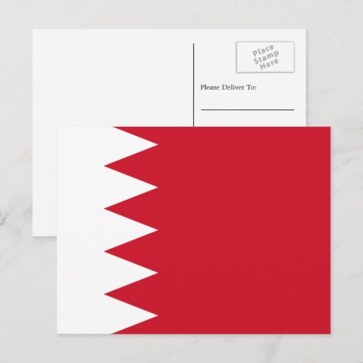 Bahreinse vlag, vlag van Bahrein Briefkaart (Voorkant / Achterkant)