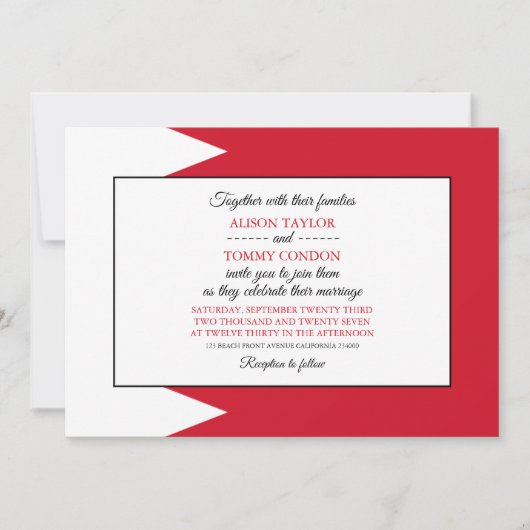 Bahreinse vlag, vlag van Bahrein bruiloft Kaart (Voorkant)