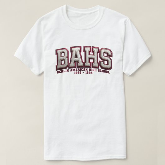BAHS - Berlijnse Amerikaanse middelbare school T-shirt (Design voorkant)