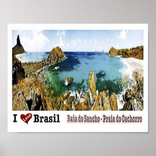 Baia do Sancho - I Love - Brazilië Poster