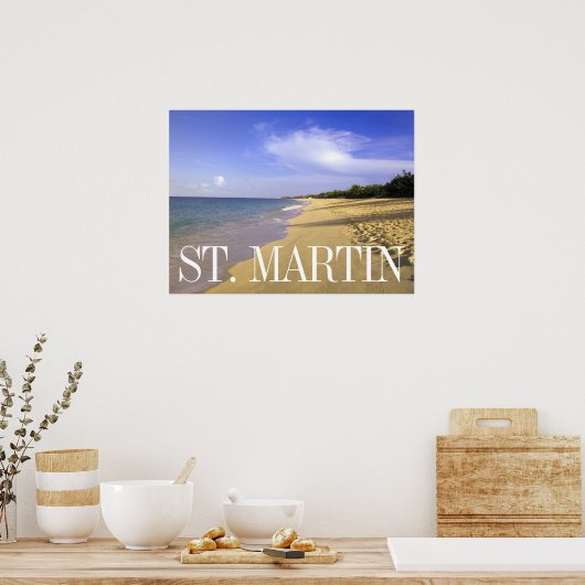 Baie Longue Long Bay Beach, Sint Maarten Poster (Keuken)