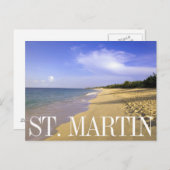 Baie Longue Long Bay Beach, St Briefkaart (Voorkant / Achterkant)